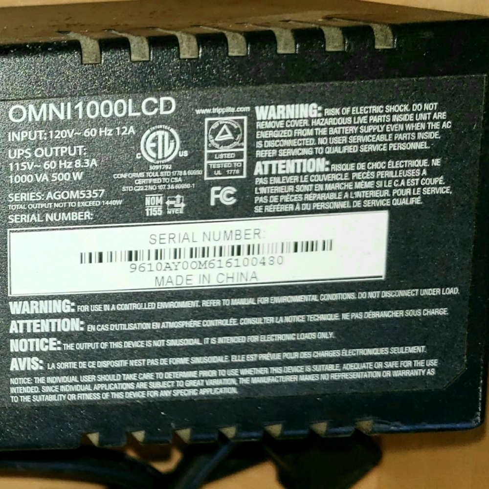 tripp-lite OMNI 1000LCD